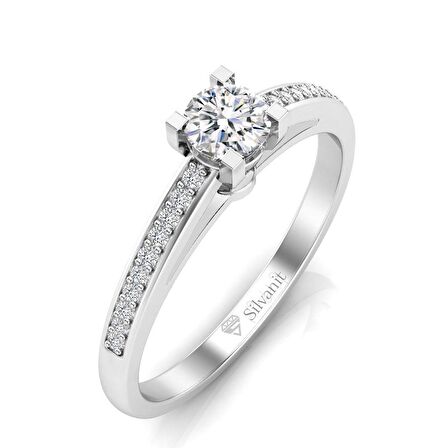 0,50 Karat F Renk Uluslararası Sertifikalı Pırlanta Tektaş Yüzük