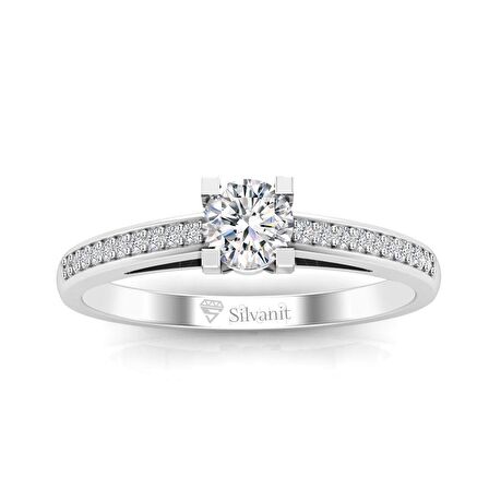 0,50 Karat F Renk Uluslararası Sertifikalı Pırlanta Tektaş Yüzük