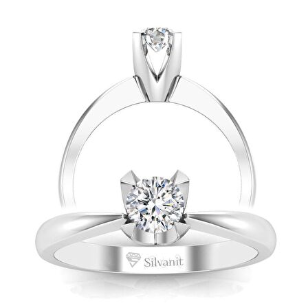 0,40 Karat F Renk Uluslararası Sertifikalı Pırlanta Tektaş Yüzük