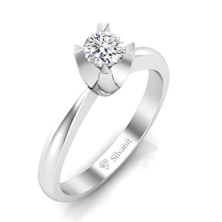 0,40 Karat F Renk Uluslararası Sertifikalı Pırlanta Tektaş Yüzük