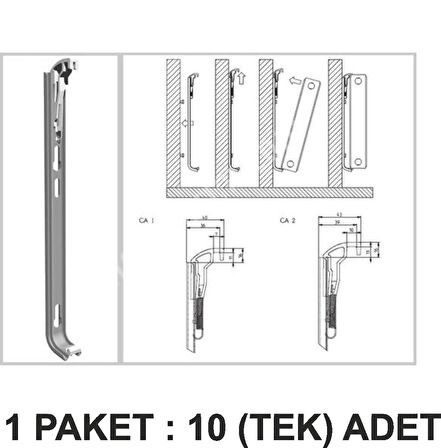 Yaylı Radyatör Konsolu - 50 Cm Yükseklik Panel İçin Montaj Askısı 1 adet PAKET 10 Li