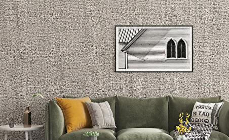 50x280 Cm (1,4m2) Keten Grisi Kendinden Yapışkanlı Duvar Kağıdı   Dokulu Esnek Silinebilir