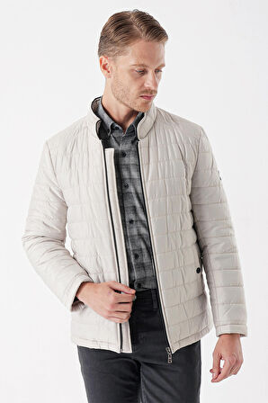 Hakim Yaka Astarlı Slim Fit Dar Kesim Casual Mont 1007235156 Taş Rengi