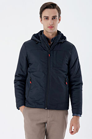 Dik Yaka Astarlı Slim Fit Dar Kesim Casual Mont 1007235161 Koyu Lacivert