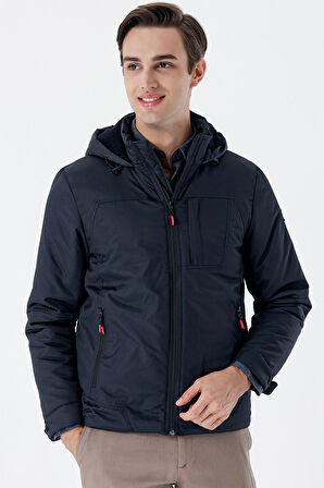Dik Yaka Astarlı Slim Fit Dar Kesim Casual Mont 1007235161 Koyu Lacivert