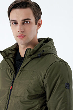 Dik Yaka Astarlı Slim Fit Dar Kesim Casual Mont 1007235161 Koyu Haki