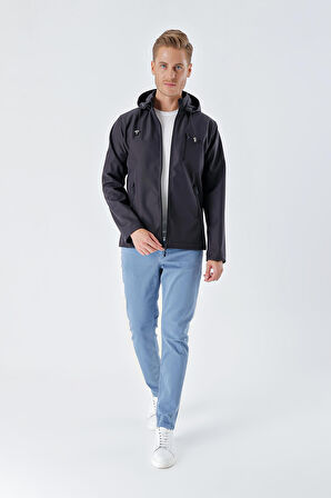 Kapüşonlu Astarlı Slim Fit Dar Kesim Casual Mont 1007235163 Füme