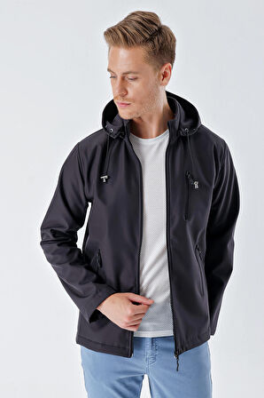 Kapüşonlu Astarlı Slim Fit Dar Kesim Casual Mont 1007235163 Füme