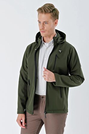Koyu Haki Kapüşonlu Astarlı Slim Fit Dar Kesim Casual Mont 1007235900