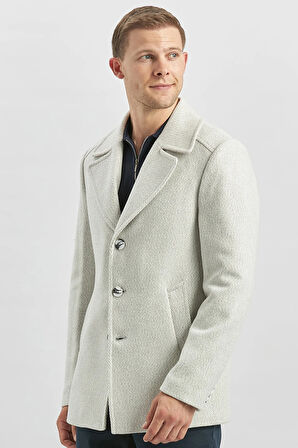 Kaşe Kırlangıç Yaka Desenli Astarlı Slim Fit Dar Kesim Klasik Mont 1007245150