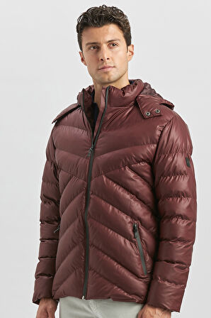 Dolumlu Çıkarılabilir Kapüşonlu Astarlı Slim Fit Dar Kesim Casual Mont 1007245151