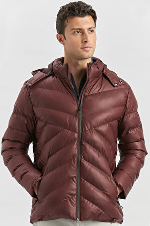 Dolumlu Çıkarılabilir Kapüşonlu Astarlı Slim Fit Dar Kesim Casual Mont 1007245151