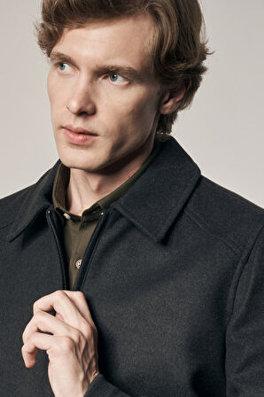 Antrasit Gömlek Yaka Casual Slim Fit Esnek Mont 1007255122