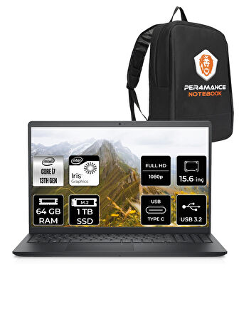 Dell Inspiron 3530 i7 1355U 64GB 1TB SSD 15.6'' FHD FDOS Dokunmatik Dizüstü Laptop & PER4 ÇANTA