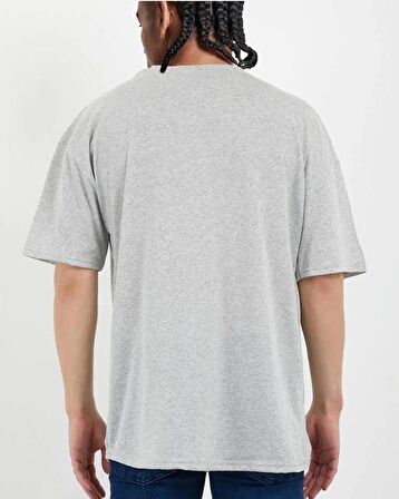 Unisex Oversize %100 Pamuk Bisiklet Yaka Tişört