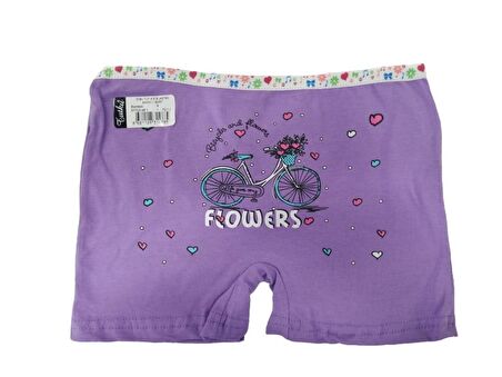 6 lı Paket Tutku Kız Çocuk Elastan Renkli Boxer 
