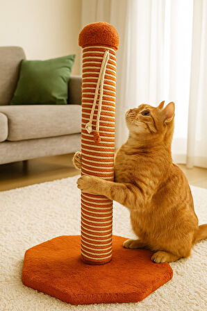 Reyo Pet Sekizgen Kedi Tırmalama Platformu Kırmızı