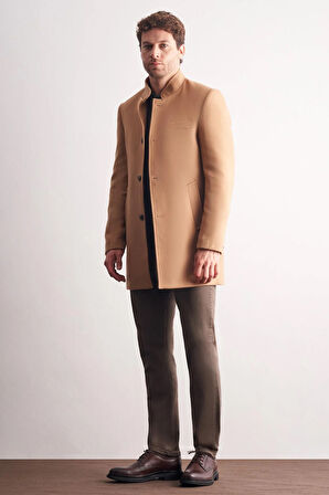 Camel Hakim Yaka Classic Slim Fit Esnek Kaban 1008255162