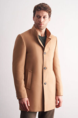 Camel Hakim Yaka Classic Slim Fit Esnek Kaban 1008255162