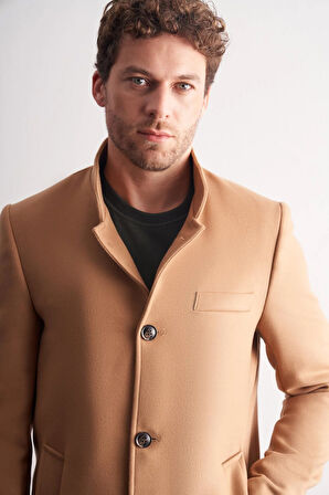 Camel Hakim Yaka Classic Slim Fit Esnek Kaban 1008255162