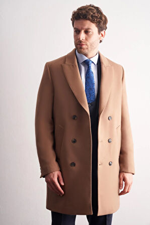 Camel Kılıç Yaka Kruvaze Comfort Fit Esnek Classic Kaban 1008255164
