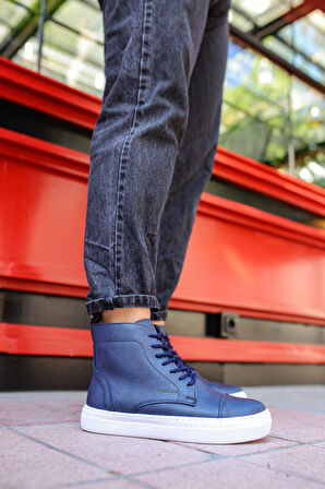 CH029 CBT Vulcanized Lace Up Erkek Bot LACIVERT