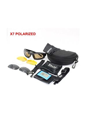 X7 Uv400 Polarize Değişebilir 4 Lensli Tactical ve Motorsiklet Gözlüğü