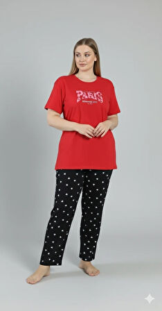 BÜYÜK BEDEN RAHAT KADIN PİJAMA TAKIMI