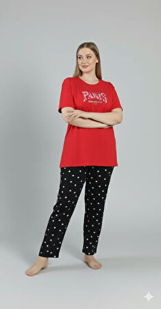 BÜYÜK BEDEN RAHAT KADIN PİJAMA TAKIMI