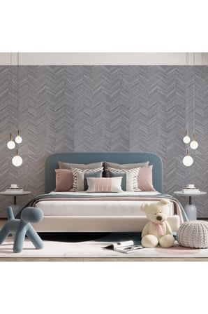balıksırtı desenli duvar kağıdı 100-9 | wallert olivia, füme gri / orta gri, kağıt taban taban + vinil kaplama - 16.5 m²