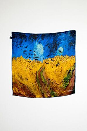 Van Gogh Desenli ipek Bandana Fular