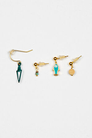 Etnik Otantik Balık Çoklu Küpe