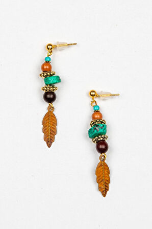 Doğal Taşlı Etnik Otantik Küpe