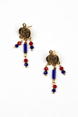 Doğal Taşlı Etnik Otantik Küpe