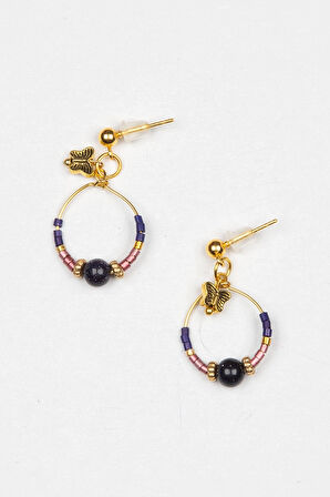 Kelebek Figürlü Otantik Halka Küpe