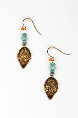 Yaprak Figürlü Etnik Otantik Küpe