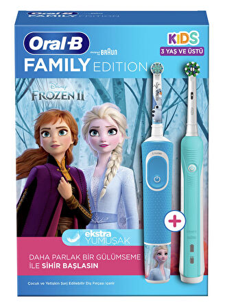 Oral-B Aile Paketi Pro 500 + D100 Frozen Şarjlı Diş Fırçası