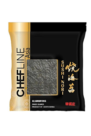 Chefline Sushi Nori (GOLD KALİTE) Yosun – 50 Yaprak, 125 gr | Sushi Için Premium Yosun