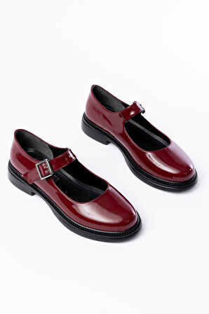 YSN-4422 Bordo Kroko Topuklu Kadın Çizme