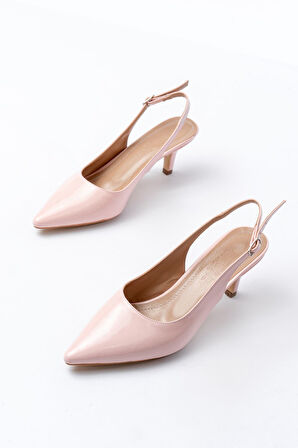ST-1152 Pembe Rugan Günlük 7 cm Topuklu Kadın Ayakkabı