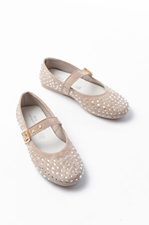 DM-6020 Bej Troklu Baret Tokalı Günlük Kadın Babet 