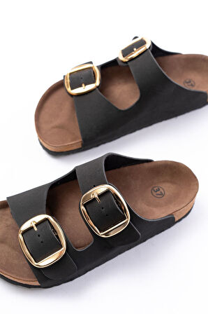 P-101 Siyah Günlük Birkenstock Kadın Terlik