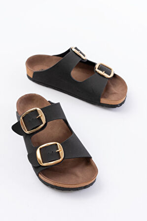 P-101 Siyah Günlük Birkenstock Kadın Terlik