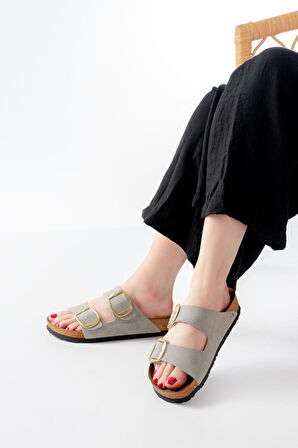 P-101 Gri Günlük  Kadın Terlik  