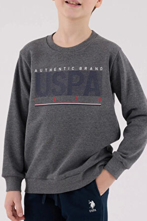 Polo Erkek Çocuk Rahat Uzun Kollu Pamuklu Pijama Takımı Antrasit Yumuşak Kumaş