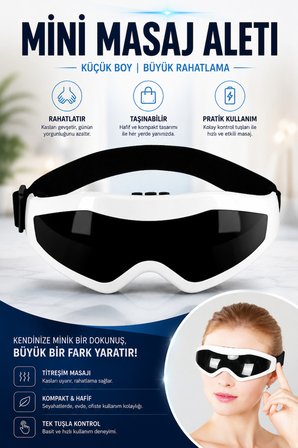 Manyetik Titreşimli Göz Kafa Masaj Aleti Pilli USB Şarj Kablolu Göz Çevresi Baş Masaj Cihazı