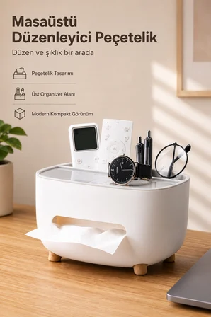 Modern Masaüstü Düzenleyici Kağıt Havluluk Organizer Kumandalık Mutfak Banyo Ofis Kutusu