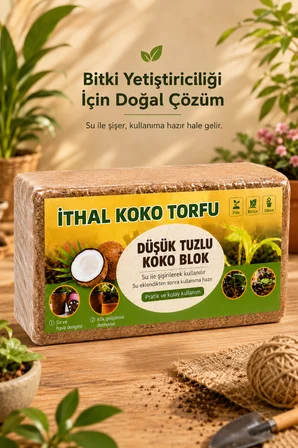 Organik Coco Peat Hindistan Cevizi Lifi Doğal Toprak Düzenleyici Tohum Fide Saksı Bahçe 560 Gram