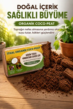 Organik Coco Peat Hindistan Cevizi Lifi Doğal Toprak Düzenleyici Tohum Fide Saksı Bahçe 560 Gram