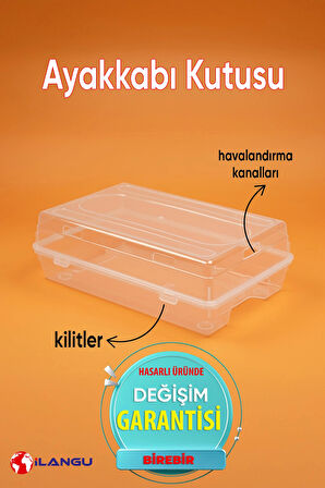 10 ADET ŞEFFAF KADIN AYAKKABI SAKLAMA KUTUSU-HAVA KANALLI-AYAKKABI DÜZENLEYİCİ